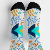 Modern mid century abstract pattern Cute blue Sokken (Top)