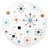 Modern Mid Century Retro Atomic Abstract Keramische Knop (Voorkant)