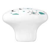 Modern Mid Century Retro Atomic Abstract Keramische Knop (Zijkant)