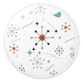 Modern Mid Century Retro Atomic Abstract Keramische Knop (Voorkant)