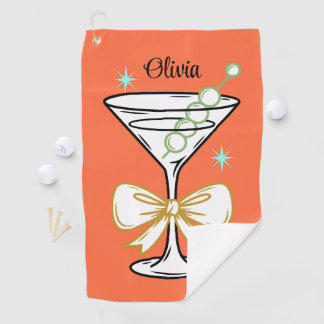 Modern Mid Century Trendy Chic Golfer  Golfhanddoek