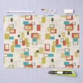 Modern Midden-Eeuw kleurrijk geometrisch patroon Tissuepapier (Craft)