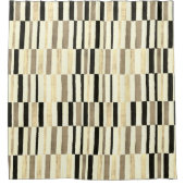 Modern Midden-eeuws Abstract beige streeppatroon Douchegordijn (Voorkant)