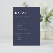  Modern Midnight Blue Editorial All Caps RSVP (Debout devant)