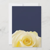 Modern Midnight Blue Yellow Rose Floral Wedding Kaart (Achterkant)