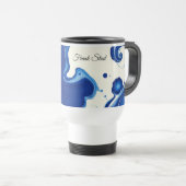 Modern Midnight Indigo Blue Ink Wash Custom Reisbeker (Voorkant rechts)