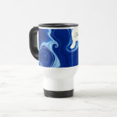 Modern Midnight Indigo Blue Ink Wash Custom Reisbeker (Voorkant links)