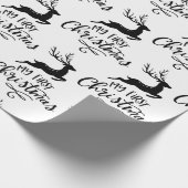 Modern mijn eerste kerstrendierscript cadeaupapier (Hoek)