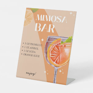 Modern Mimosa Bar Aperol Spritz Vrijgezellenfeest Reclamebord Met Voetstuk