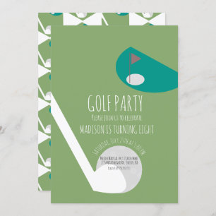 Modern Minature Golf Ball Court Birthday Party Kaart