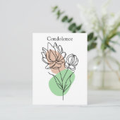 Modern | Minieme rouwbetuiging | Bloem Briefkaart (Staand voorkant)