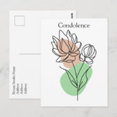 Modern | Minieme rouwbetuiging | Bloem Briefkaart (Voorkant / Achterkant)