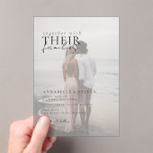 Modern, minimaal, 1 foto, bruiloft acryl uitnodigingen (Insitu (Draagbaar))