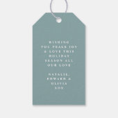 Modern minimaal 1 foto-kerstelegant script Ho Cadeaulabel (Achterkant)