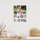 Modern minimaal | 1e jaar 12 foto collage maand poster (Keuken)