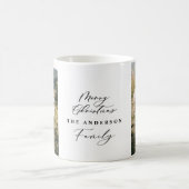 Modern minimaal 2 foto-kerstelegant script koffiemok (Center)