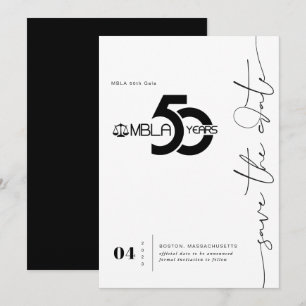 Modern Minimaal 50e Gala Bewaar de Datum Save The Date