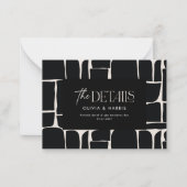 Modern minimaal abstract zwart wit bruiloft detail notitiekaartje (Voorkant)
