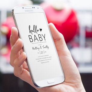 Modern minimaal Baby shower Kaart