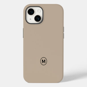 Modern Minimaal Beige Monogram iPhone 14 Hoesje