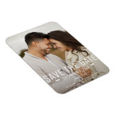 Modern Minimaal Bewaar de datum Bruiloft Foto Magneet (Rechterzijde)