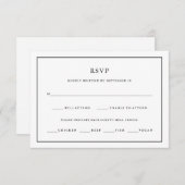 Modern minimaal | Bewerkbare keuze van kleurrand RSVP Kaartje (Voorkant / Achterkant)