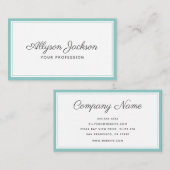 Modern minimaal Blauwgroen Visitekaartje (Voorkant / Achterkant)