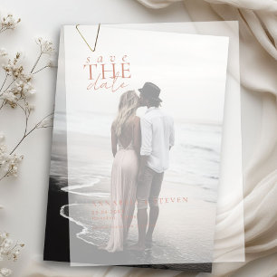 Modern, minimaal, bruiloft, Save the Date Vellum Uitnodigingen