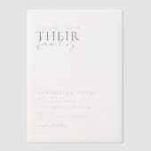 Modern, minimaal, bruiloft, vellum uitnodigingen (Voorkant)