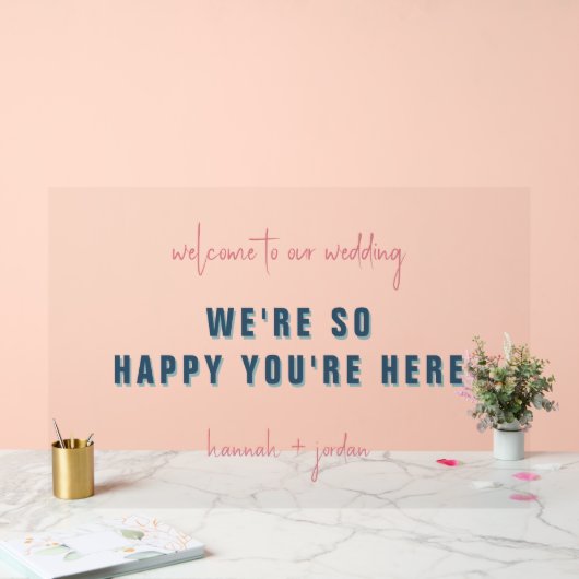 Modern minimaal | Bruiloft Welkom Acryl Bord (Huwelijk)