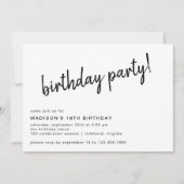 Modern minimaal | Casual Script Any Age Birthday Kaart (Voorkant)