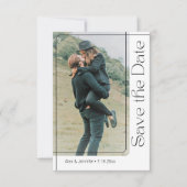 Modern Minimaal Chic Script 2 Foto's QR Code Boho Save The Date (Voorkant)