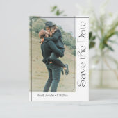 Modern Minimaal Chic Script 2 Foto's QR Code Boho Save The Date (Staand voorkant)