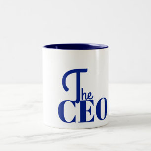 Modern Minimaal De CEO Blauw Tweekleurige Koffiemok