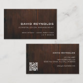 Modern & minimaal Donker Hout - Bouw Visitekaartje (Voorkant / Achterkant)