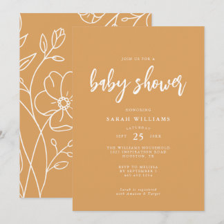 Modern minimaal elegant Baby shower | Kaart