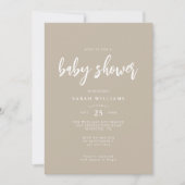 Modern minimaal elegant Baby shower | Uitnodiging (Voorkant)