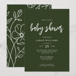 Modern minimaal elegant Baby shower | Uitnodiging