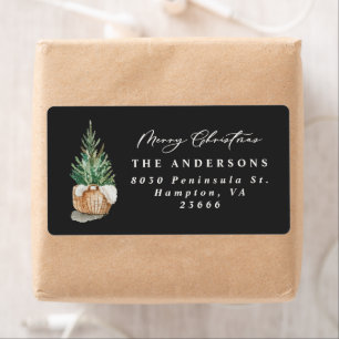 Modern Minimaal Elegant Eenvoudig Zwart Etiket