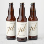 Modern minimaal elegant kalligrafiescript monogram bier etiket (Flessen)