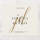 Modern minimaal elegant kalligrafiescript monogram bier etiket (Enkel label)