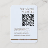 Modern Minimaal Elegant Lichtblauw QR code bruilof Informatiekaartje (Voorkant)