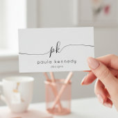 Modern minimaal elegant monogram QR-code Visitekaartje