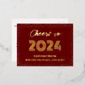 Modern minimaal Elegant Proost Folie Feestdagen Briefkaart (Voorkant / Achterkant)