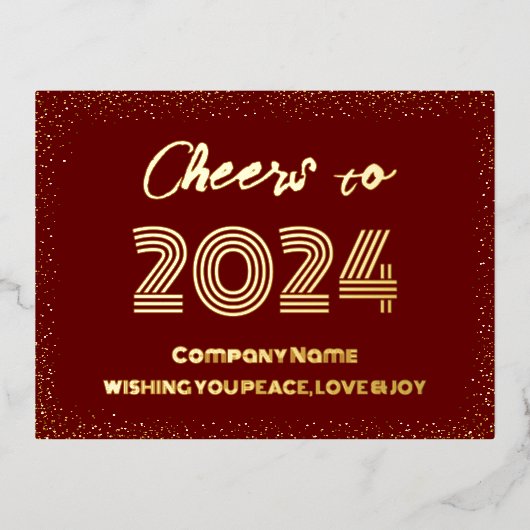 Modern minimaal Elegant Proost Folie Feestdagen Briefkaart (Voorkant)