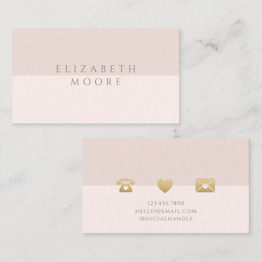 Modern, minimaal en elegant roze duotoon visitekaartje (Voorkant / Achterkant)
