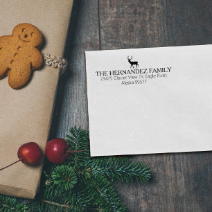Modern minimaal familie kerst retour adres rubberstempel