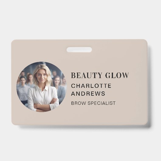 Modern, Minimaal, Foto, Salon Badge (Voorzijde)