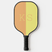 Modern minimaal geel & Oranje monogram Pickleball Paddle (Voorkant)