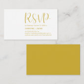 Modern Minimaal, Goud Schrift, RSVP antwoord Informatiekaartje (Voorkant / Achterkant)